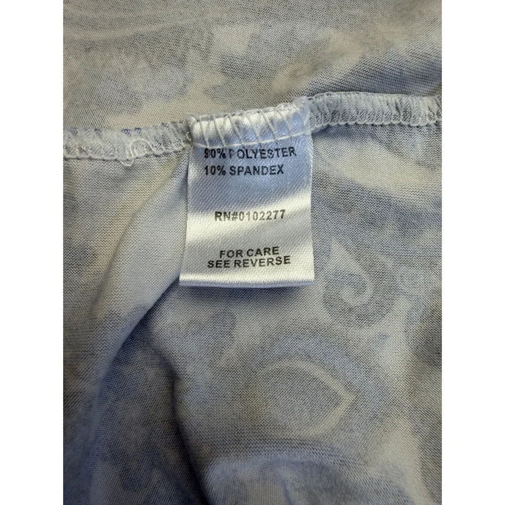 Blue Paisley Pajama Set 3x Short Sleeve Button Top Long Pants Sleepwear Lounge